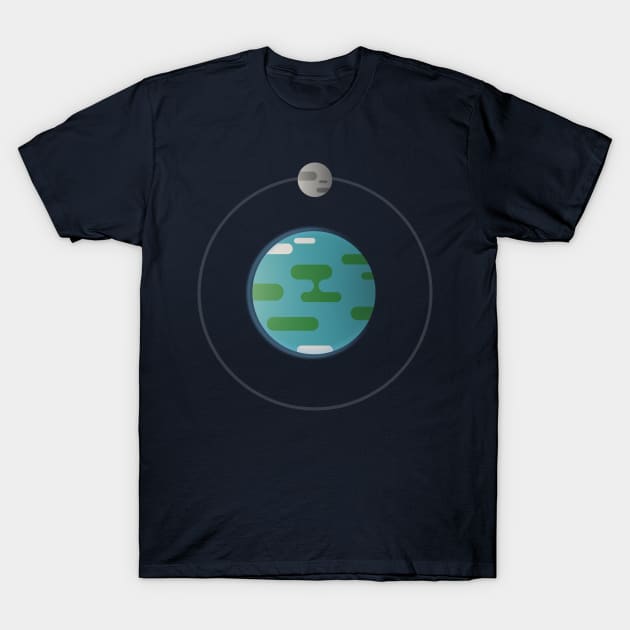 The Earth with the Moon T-Shirt by Lollik